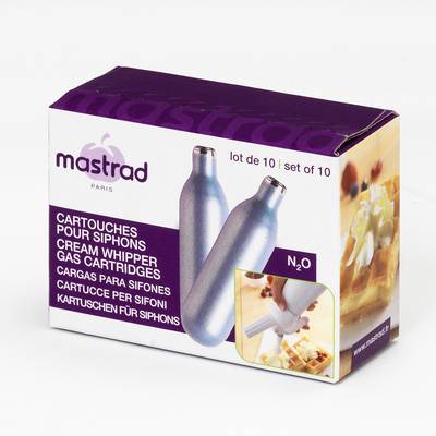 Mastrad Cartouches N2O pour Siphon, Lot de 10 Cartouches