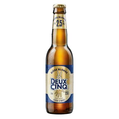 La Deux Cinq Bière blonde légère 2,5°, 33cl