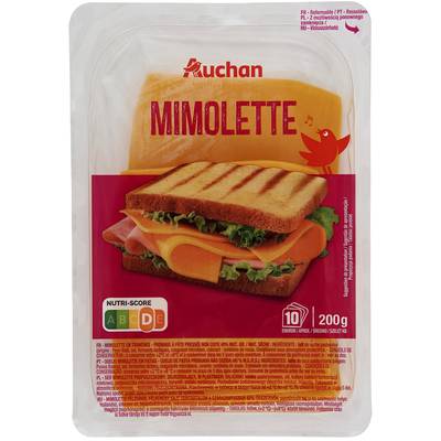 Auchan Mimolette jeune en tranche, 200g