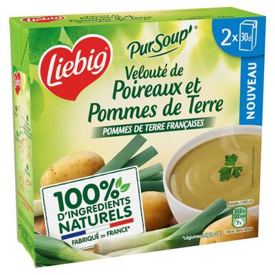 Liebig Soupe Velouté de Poireaux et Pommes de Terre, 2x30cl