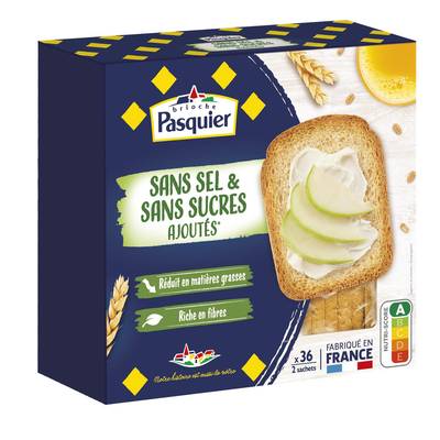 Pasquier Biscottes sans sel et sans sucres ajoutés, 300g