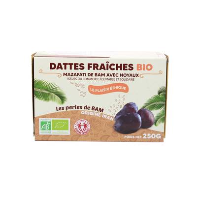 Les Perles de Bam Dattes Fraîches Bio Mazafati Iran, 250g