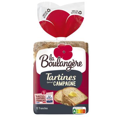 La Boulangère Tartines Spécial Campagne, 12 tranches - 450g