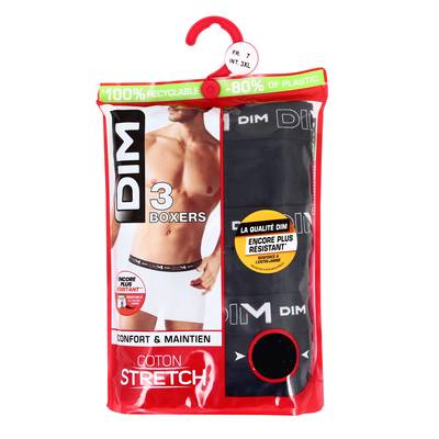 Dim Boxers noir Homme en coton stretch, XXXL 3 Boxers