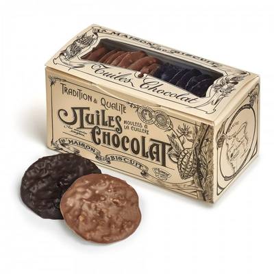 3449610471706 - La Maison Du Biscuit - Tuiles au chocolat au lait et noir panaché