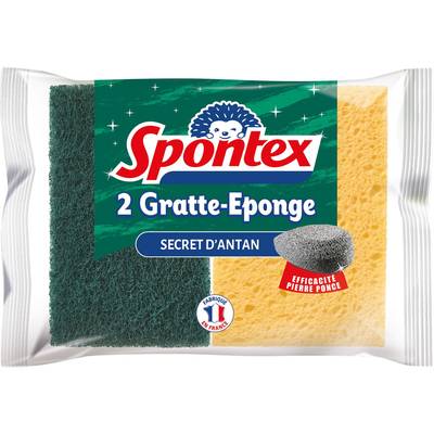 Spontex Éponges grattantes secret d'antan, 2 pièces