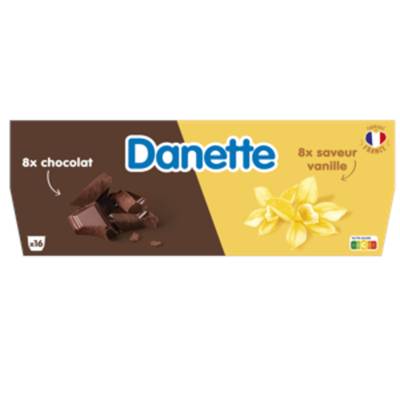 Danette Crème dessert vanille chocolat, 16x115g