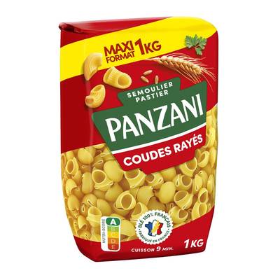 Panzani Pâtes Coudes rayés, 1kg