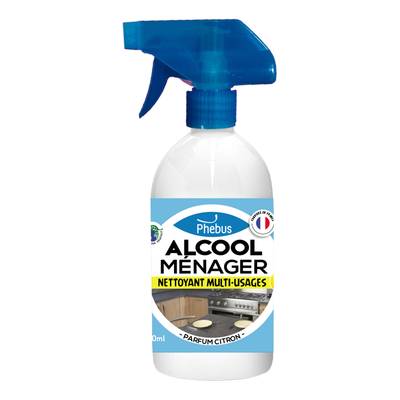 Phébus Alcool ménager en pulvérisateur parfum citron, 500ml