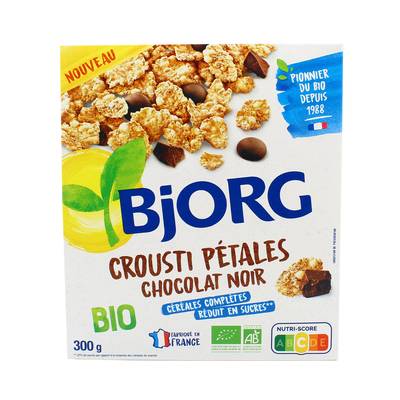Bjorg Céréales Crousti Pétales Chocolat Noir Bio, 300g
