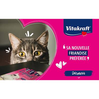 4008239235206 - Vitakraft Liquid - Snack au Canard et Beta-Glucanes - Friandise pour chat