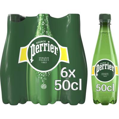 Perrier Eau gazeuse minérale naturelle, 6x50cl
