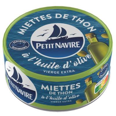 Petit Navire Miettes de Thon Huile d'Olive Vierge Extra, 160g