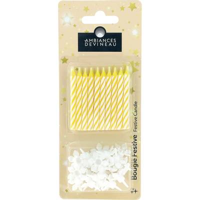 Ambiances Devineau Bougies anniversaire Jaunes, 20 bougies
