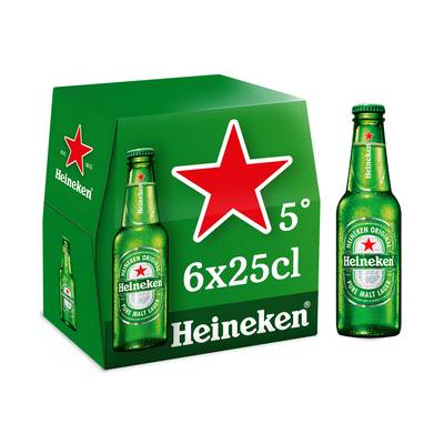 Heineken Bière blonde 5°, 6x25cl