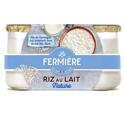 La Fermière Riz au lait nature, 2x160g