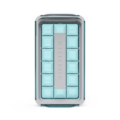Icebreaker Bac à glaçons en silicone avec couvercle bleu clair, 1 pièce