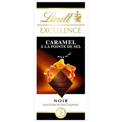 Lindt Chocolat noir Caramel à la pointe de sel, 100g