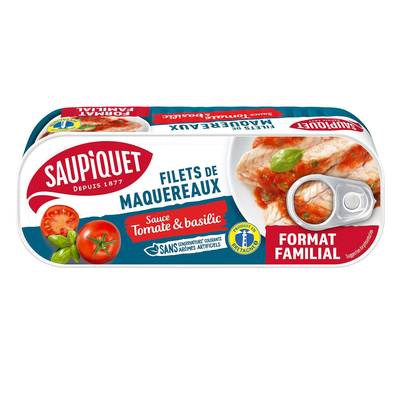Saupiquet Filets de maquereaux sauce tomate et basilic, 226g