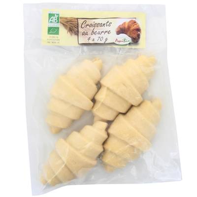 Aquibio Croissants au beurre bio, 4x70g