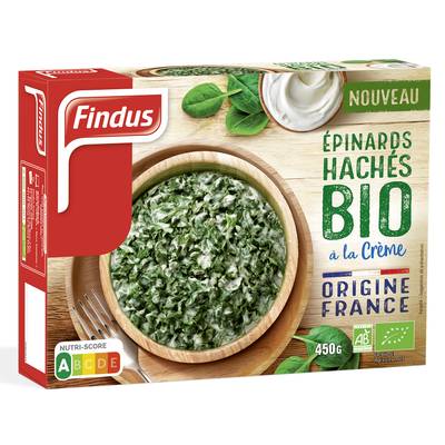 Findus Epinards hachés Bio à la crème, 450g