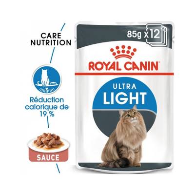 Royal Canin Sachets en Sauce Ultra Light Réduction Calorique pour Chat Adulte, 12x85g