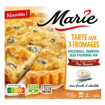 Marie Tarte aux 3 Fromages Mozzarella, Emmental, Bleu d'Auvergne AOP, 350g