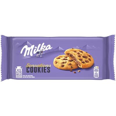 Milka Cookies au chocolat fondant aux pépites de chocolat Choco Sensations, 182g