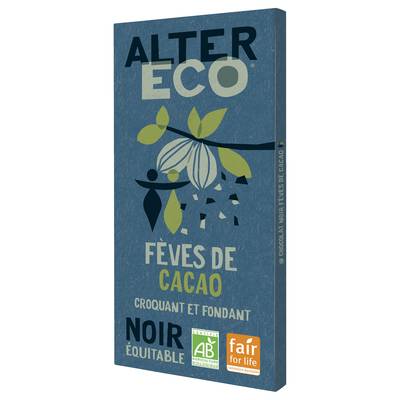 Alter Eco - Commerce Equitable Chocolat noir éclats de fèves de cacao Bio, 100g
