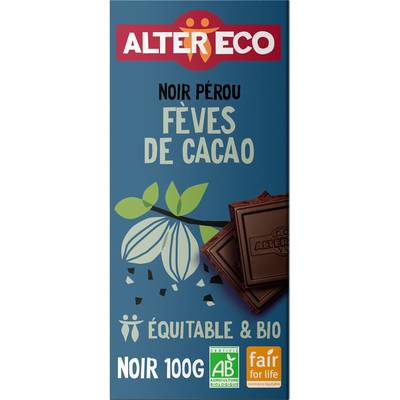 Alter Eco - Commerce Equitable Chocolat noir éclats de fèves de cacao Bio, 100g