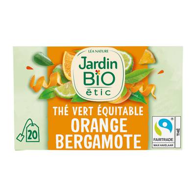 Jardin Bio Etic Thé vert orange bergamote bio - 20 sachets, 30g