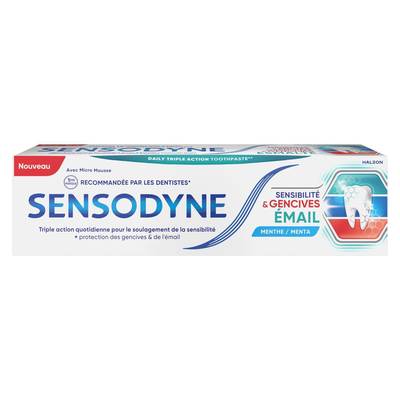 Sensodyne Dentifrice Sensibilité et Gencives émail Menthe, 75ml