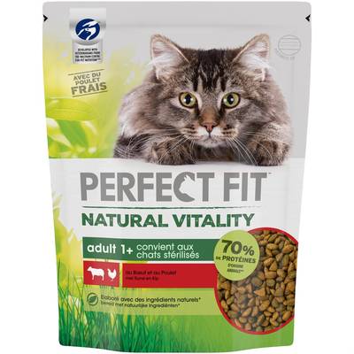 Perfect Fit - Natural Vitality Croquettes Bœuf et Poulet pour chat adulte, 1kg