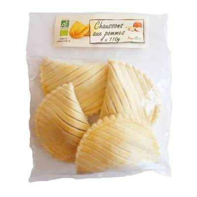 Aquibio Chaussons aux Pommes Bio, 4x110g