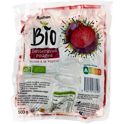 Auchan BIO Betteraves Rouges Bio Entières Cuites, 500g