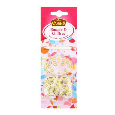 Vahine Bougies et chiffres anniversaire, 1 kit