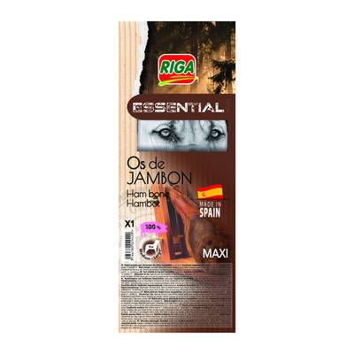 Riga Essential Os de Jambon de Porc Maxi à mastiquer - Friandise Récompense pour chien moyen et grand, 370g