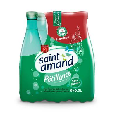 Saint Amand Eau gazeuse minérale naturelle, 6x50cl