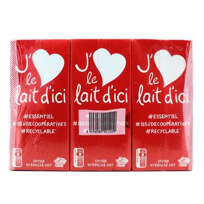 Le lait d'ici Lait entier UHT, 6x1l