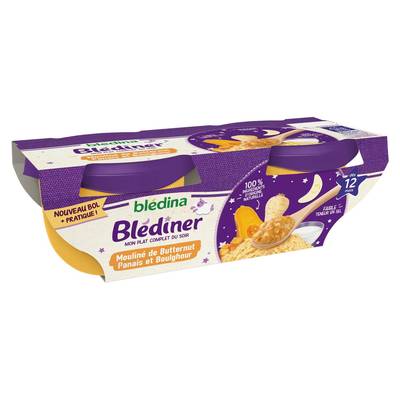 Blédina - Blédîner Mouliné de Butternut, Panais et Boulghour Bol Bébé Dès 12 mois, 2x200g