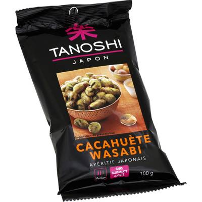 Tanoshi - Japon Cacahuètes au Wasabi - Apéritif Japonais, 100g