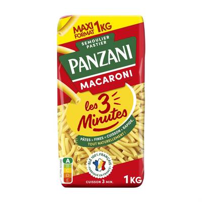 Panzani Pâtes Macaroni Cuisson Rapide, 1kg