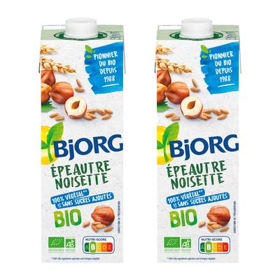 Bjorg Epeautre Noisette Sans Sucres Boisson Végétale Bio, Lot de 2x1l