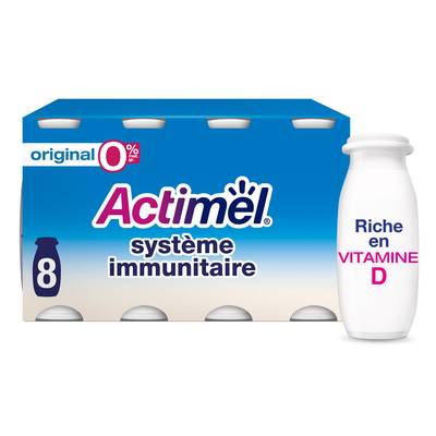 Actimel Yaourt à boire nature 0%mg, 8x100g