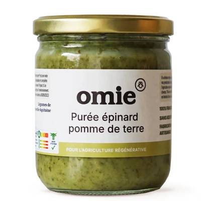 Omie Purée épinards Pommes de Terre Bio, 380g