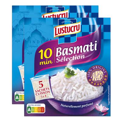 Lustucru Riz Basmati Sélection Sachet Cuisson, Lot de 2x5x90g