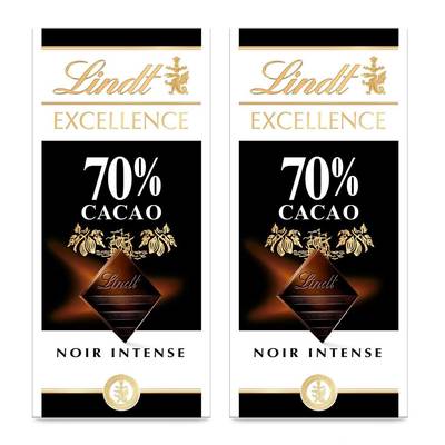 Lindt Excellence noir intense 70%, 2x100g