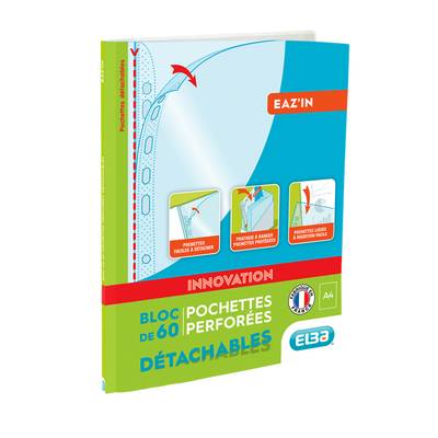 elba Pochettes transparentes perforées A4 21x29,7 cm Quick'In, 60  pochettes