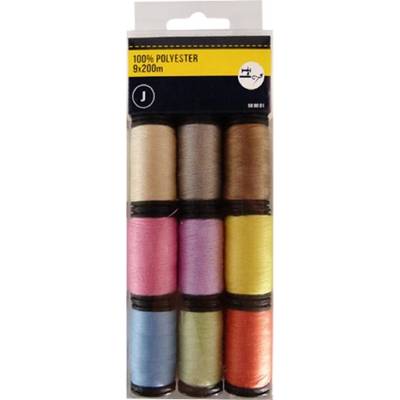 Style couture Kit de 9 bobines de fil polyester 200m