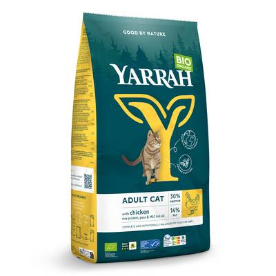 Yarrah Croquettes bio au poulet pour chat adulte, 800g